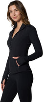 Full Zip Running Track Jacket Lightweight Athletic Slim Fit Jacket with Thumbholes
