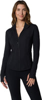 Full Zip Running Track Jacket Lightweight Athletic Slim Fit Jacket with Thumbholes