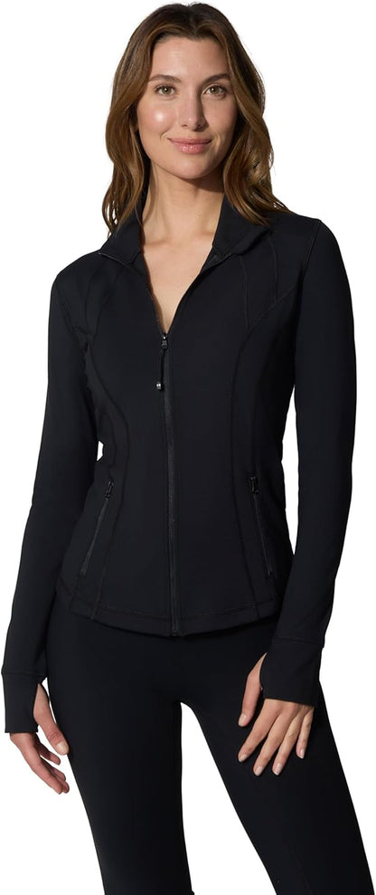 Full Zip Running Track Jacket Lightweight Athletic Slim Fit Jacket with Thumbholes